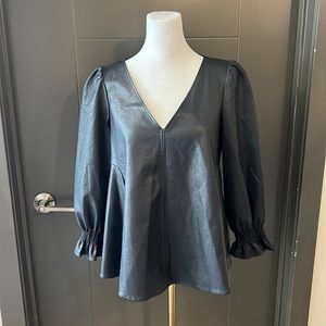 Tuckernuck faux-leather top, size S